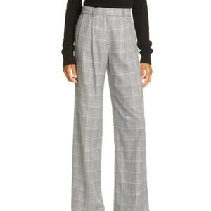 ATM Anthony Gray Plaid Wide Leg High Rise Trousers Pants Size 12